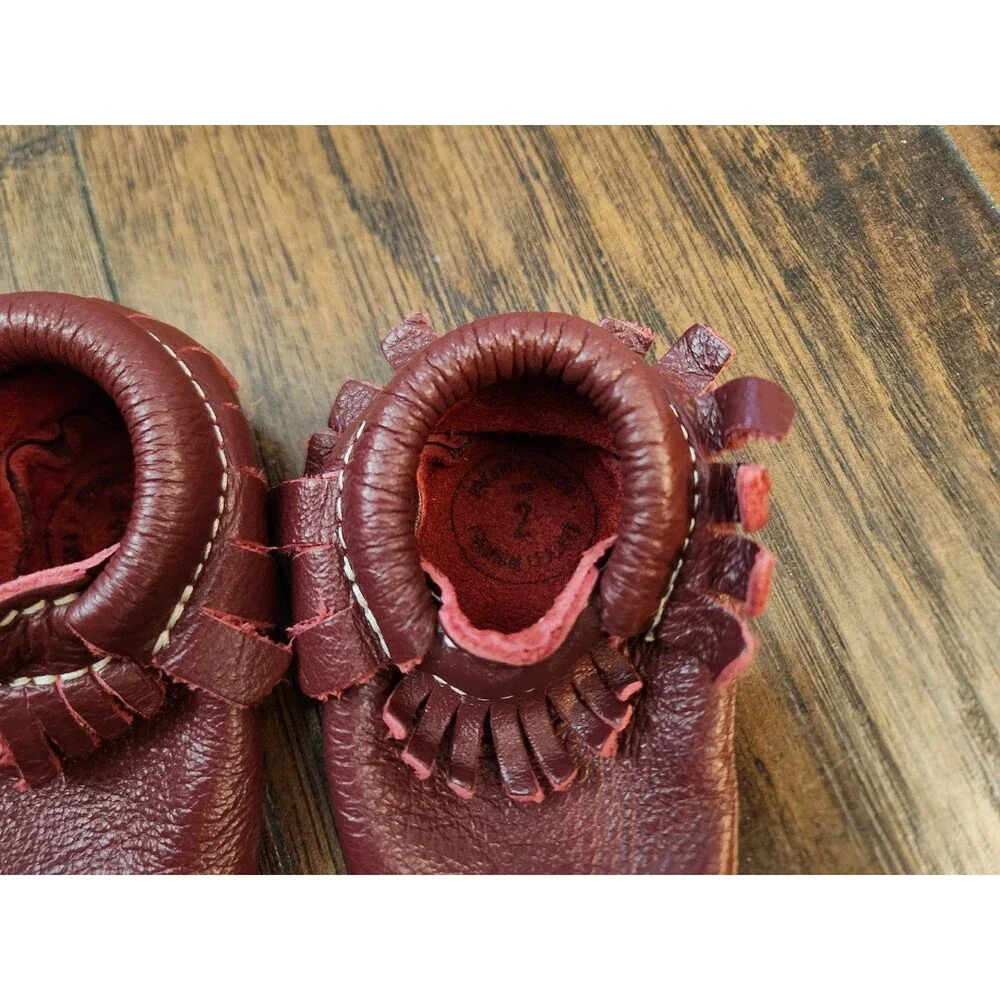 Freshly Picked leather Moccasin's size 2 red